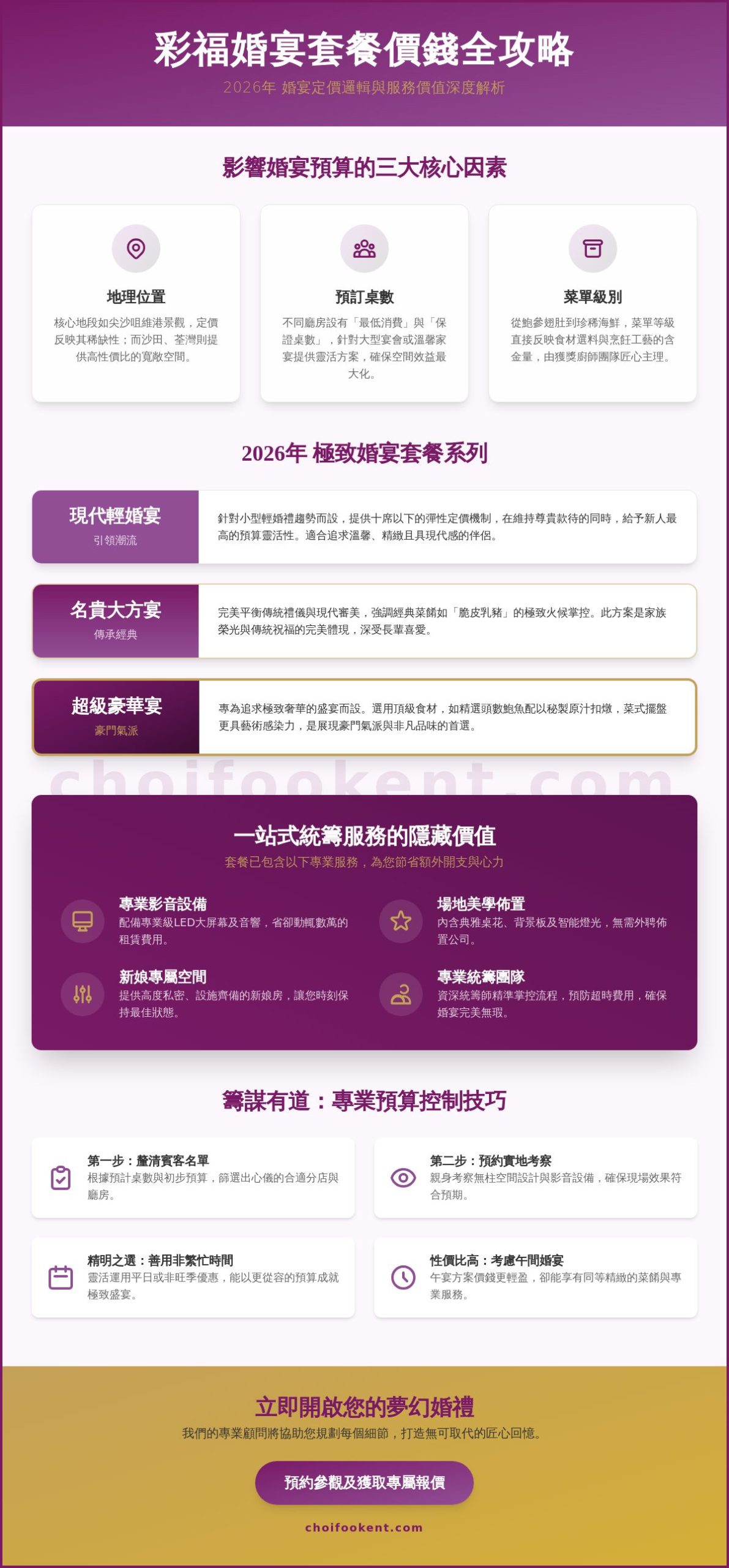 2026彩福婚宴套餐價錢全攻略：極致菜單與一站式服務價值全解析