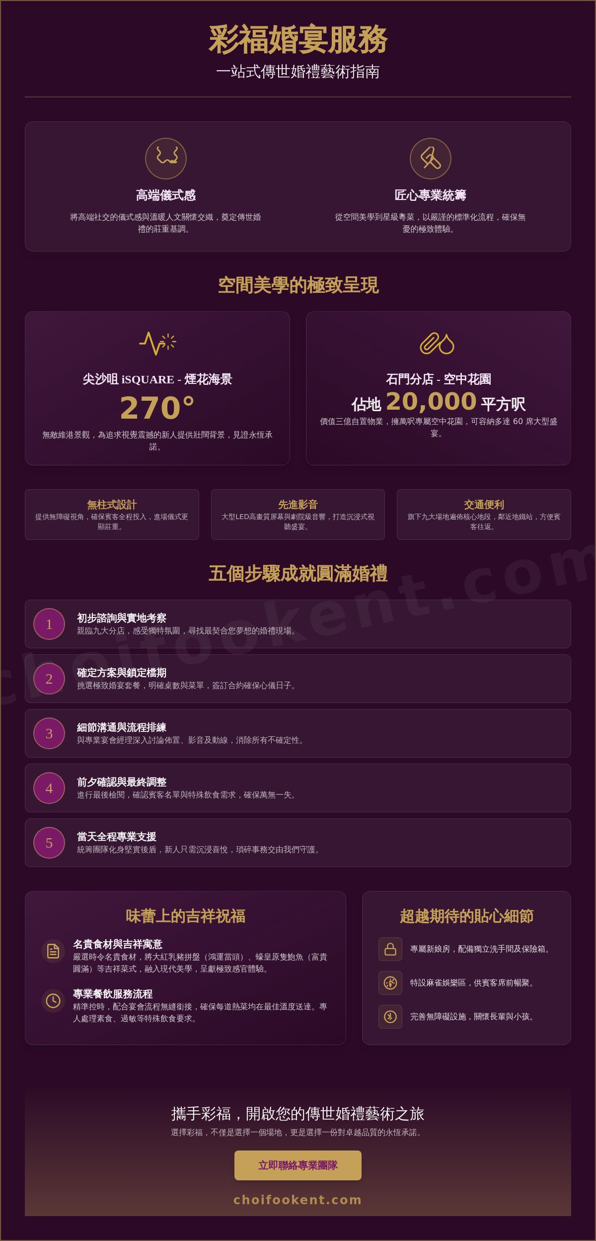 彩福婚宴場地佈置與餐飲安排指南
