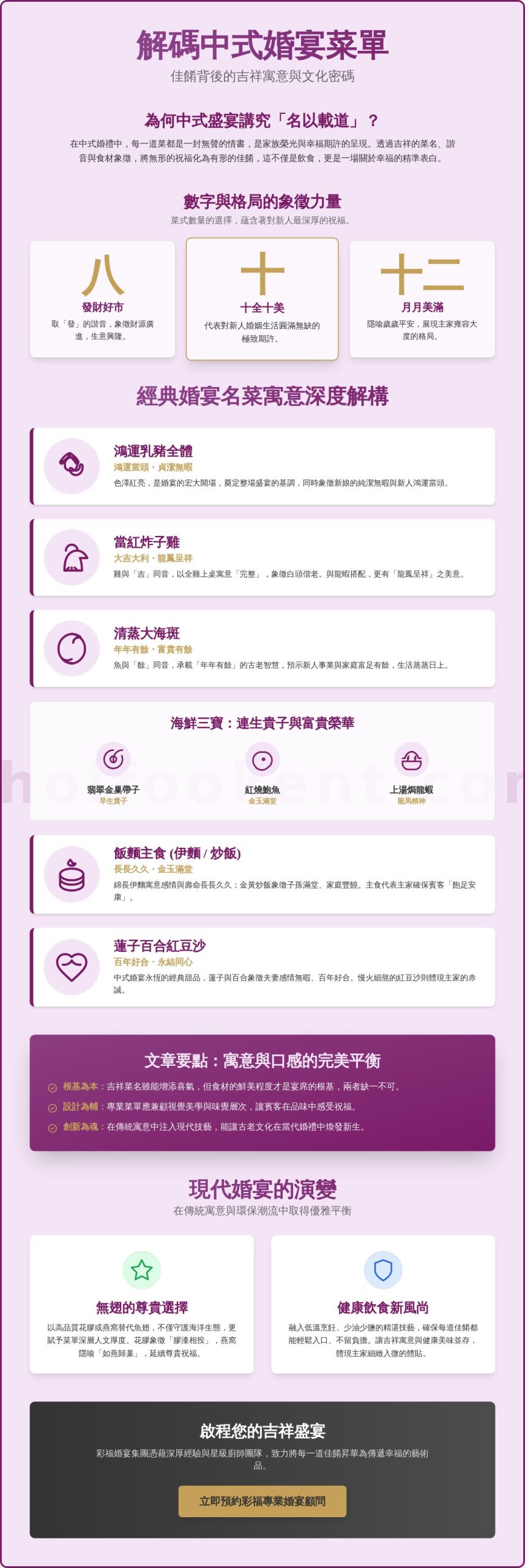 婚宴菜單寓意全解析：從鴻運乳豬到蓮子百合，中式盛宴的吉祥密碼