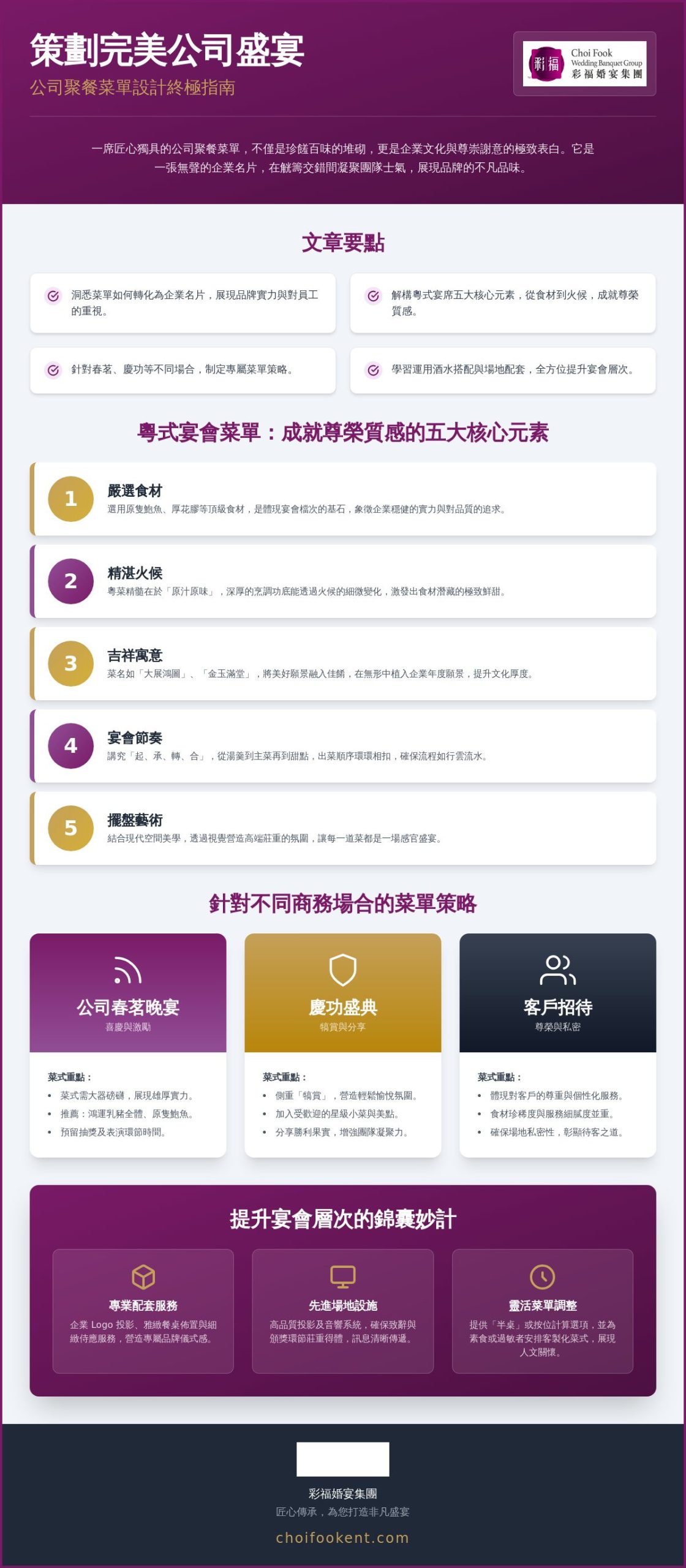 2026 公司聚餐菜單挑選指南：從經典粵菜到商務盛宴的極致建議